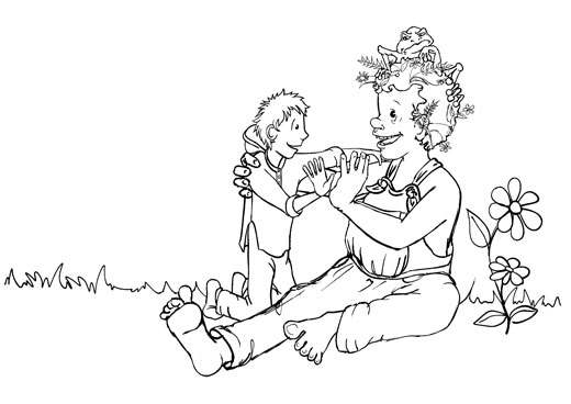 Coloring page from Jack and the Lean Stalk
